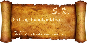 Sallay Konstantina névjegykártya